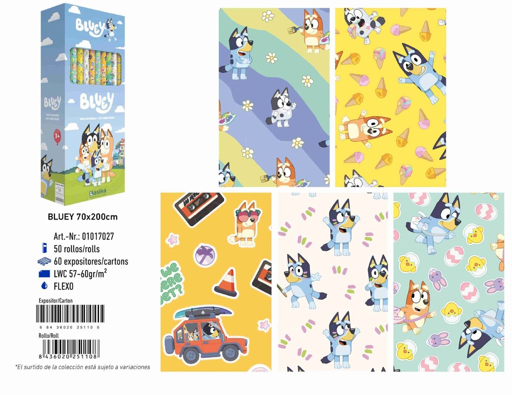 Papel de regalo azul 70*200 cm - Papel para envolver regalos y detalles