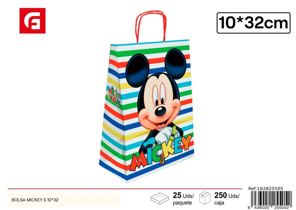 Bolsa Mickey S 10x32 - Artículos de regalo y envoltura