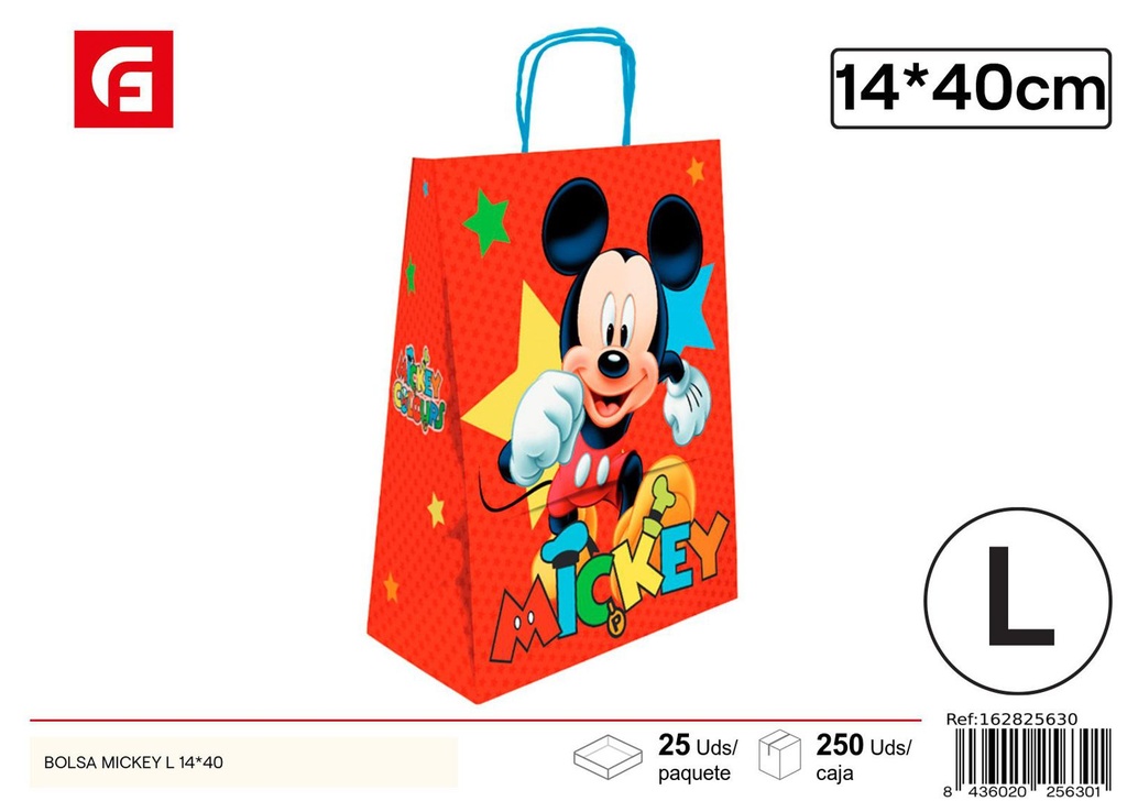 Bolsa Mickey L 14*40 - Material para regalos