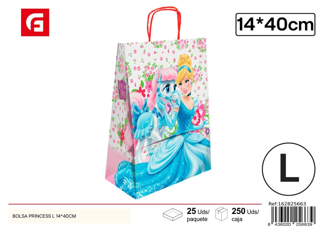 Bolsa regalo Princess L 14*40 cm - Regalos y envoltorios para cumpleaños