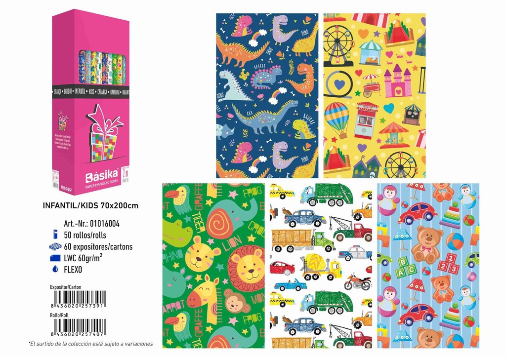 Papel de regalo rollo infantil 70*200 cm - Material de envoltura