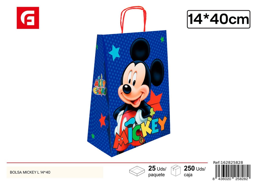 Bolsa regalo Mickey L 14*40 cm - Regalos y envoltorios para cumpleaños