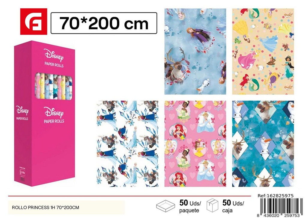 Papel regalo 70*200 cm - Rollo de Princess