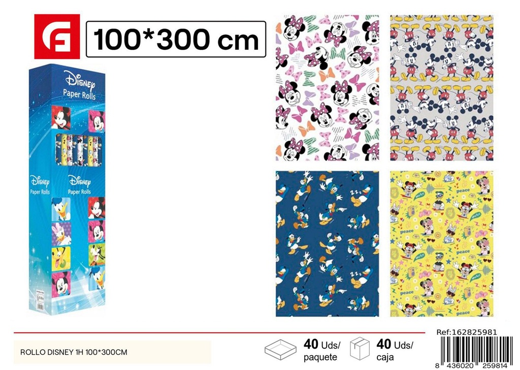 Rollo de papel de regalo Disney 1H 100*300 cm - Material de festivo