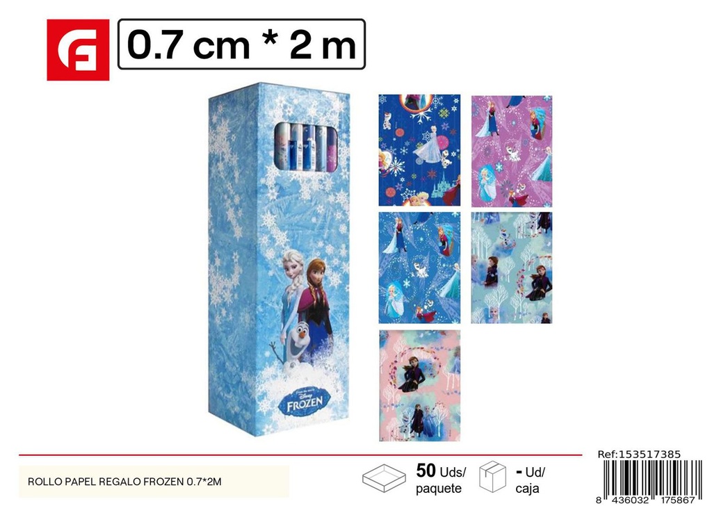 Rollo papel regalo Frozen 0.7*2M - Papelería