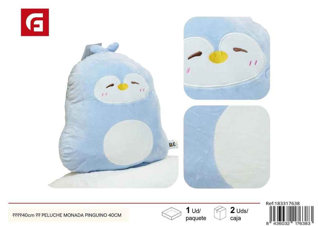 Peluche Monada pingüino 40cm para niños