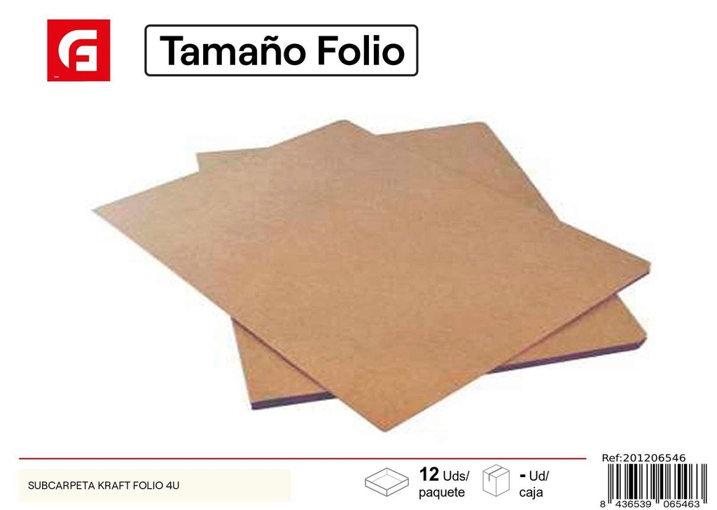 Subcarpeta Kraft folio 4U - Material de oficina y organizadores