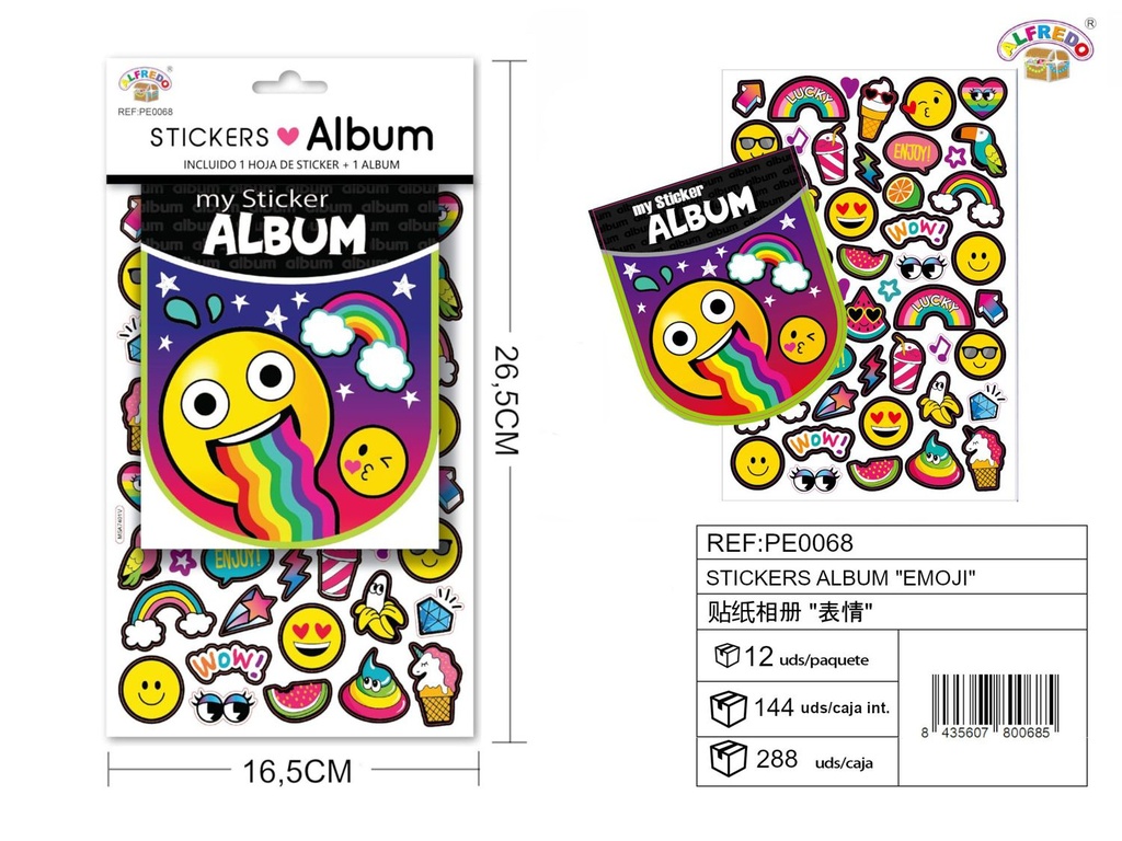 Stickers álbum "Emoji" 16.5x26.5cm - Albumes de stickers