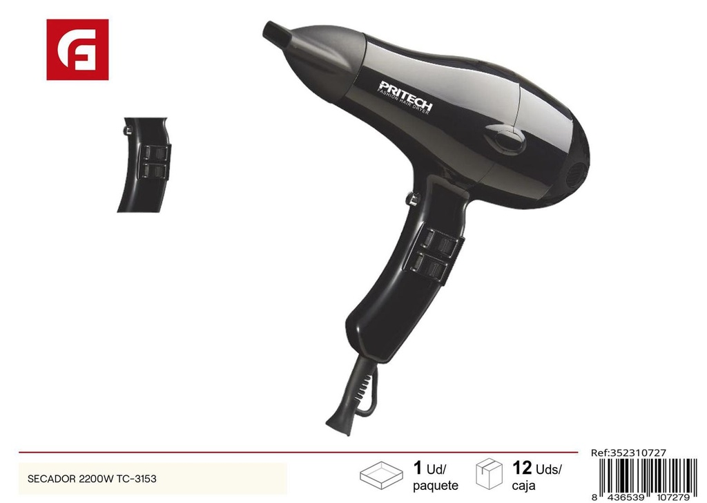 Secador de cabello 2200W TC-3153 para uso doméstico