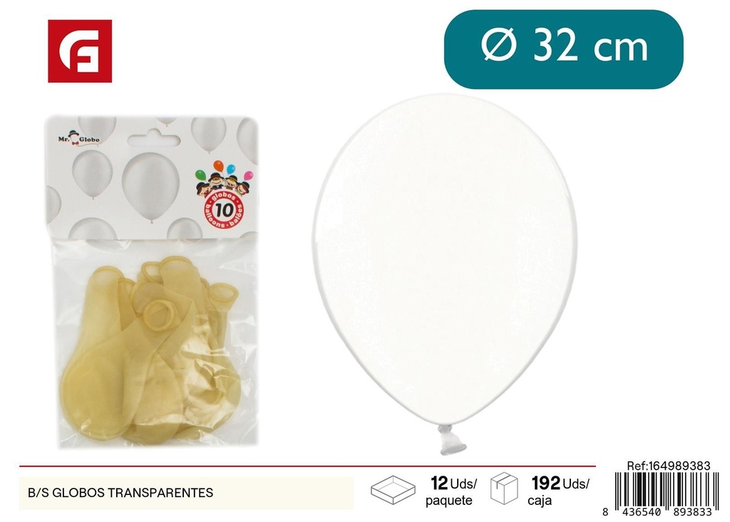 Globos transparentes B/S - Accesorios para fiesta  