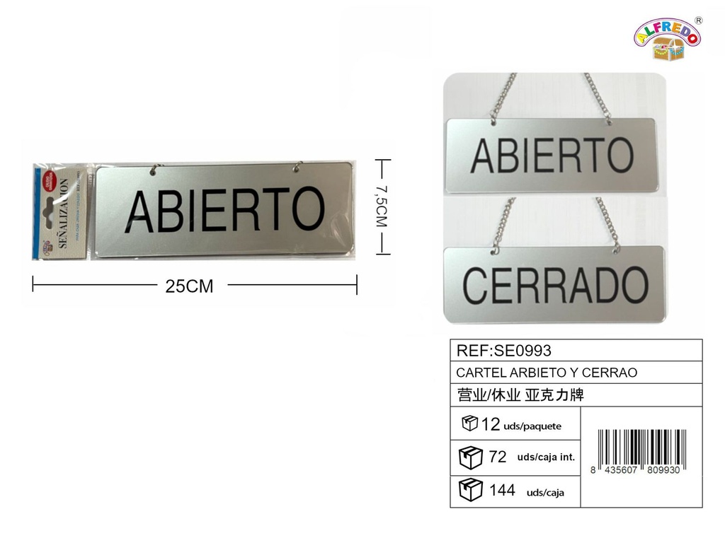 Cartel de señal "Abierto y Cerrado" - Placas de metal decorativas