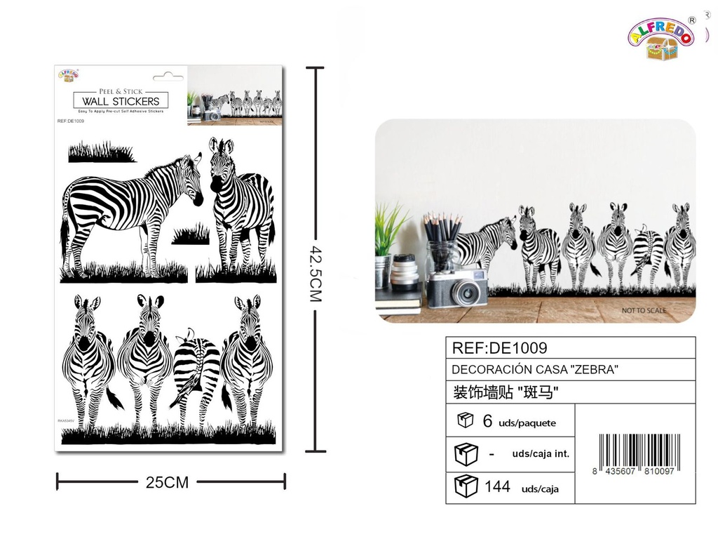 Decoración casa "Zebras" 25x42.5cm - Decoraciones de vinilo