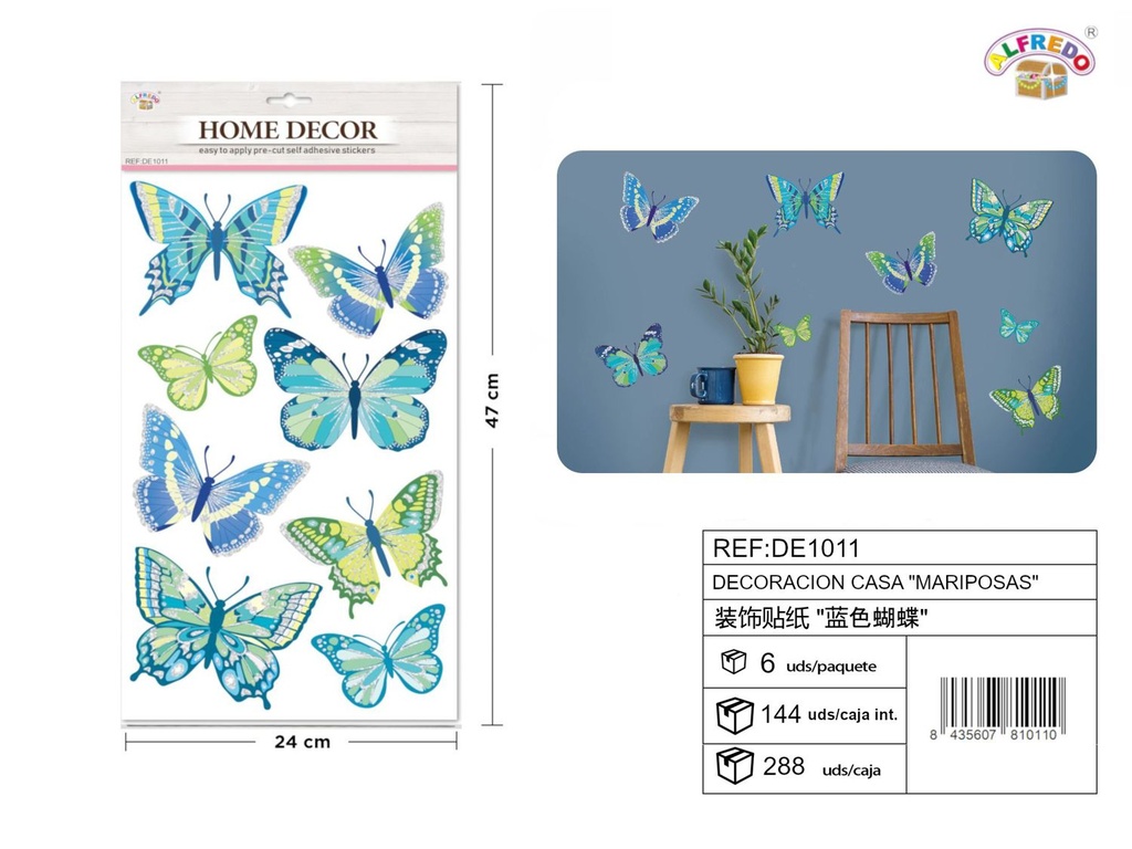 Decoración de casa "Mariposas" 24X47,5CM - Accesorios decorativos 