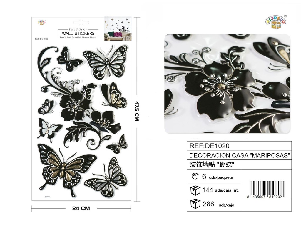 Decoración pop up "Mariposas" 24x47.5cm - Decoración con mariposas