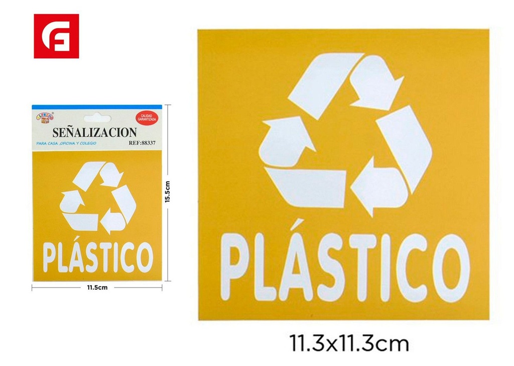 Señal de plástico basura para reciclaje