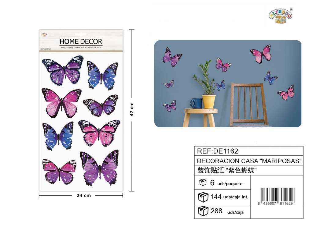 Decoración de casa "Mariposas" 24X47,5CM - Accesorios decorativos 