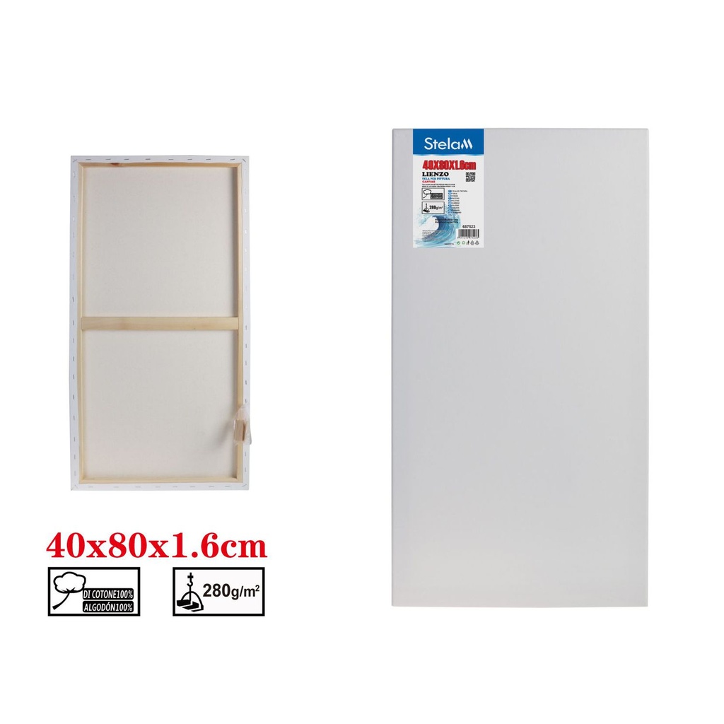 Lienzo 40x80x1.6 cm (280g) - Materiales de arte