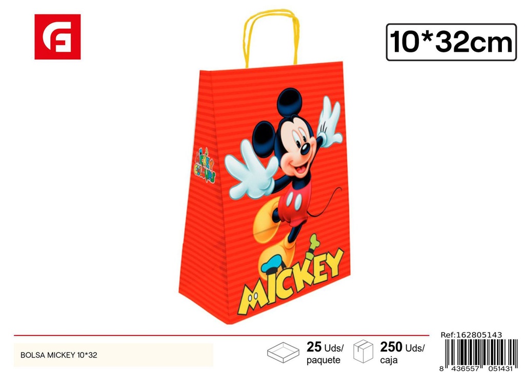 Bolsa de regalo Mickey (10x32 cm) - Regalos