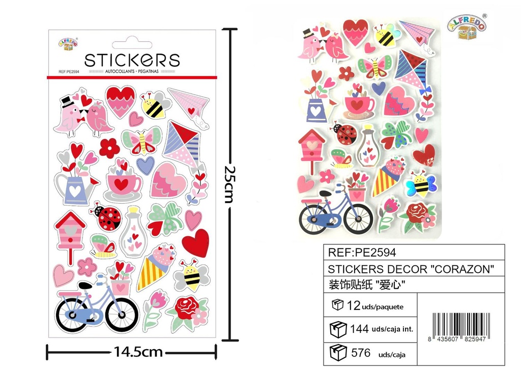 Stickers decor "corazón" 14x25 cm - Pegatinas infantiles