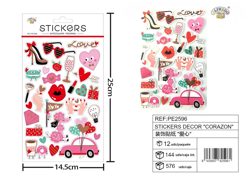 Stickers decor "corazón" 14x25 cm - Pegatinas infantiles