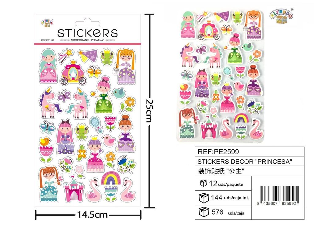 Stickers decor "princesa" 14x25 cm - Pegatinas infantiles