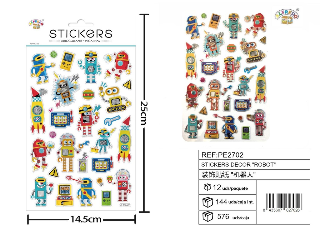 Stickers decor "robot" 14.5x25 cm - Pegatinas infantiles