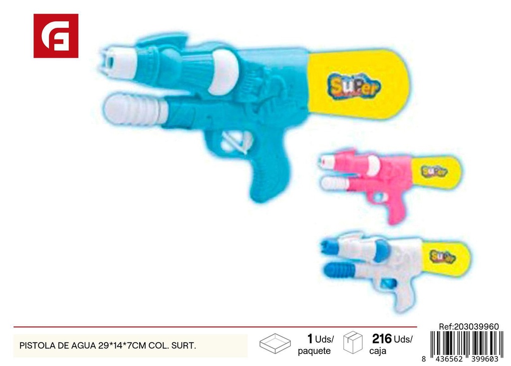 Pistola de agua 29x14x7 cm colores surtidos - Juguetes de verano