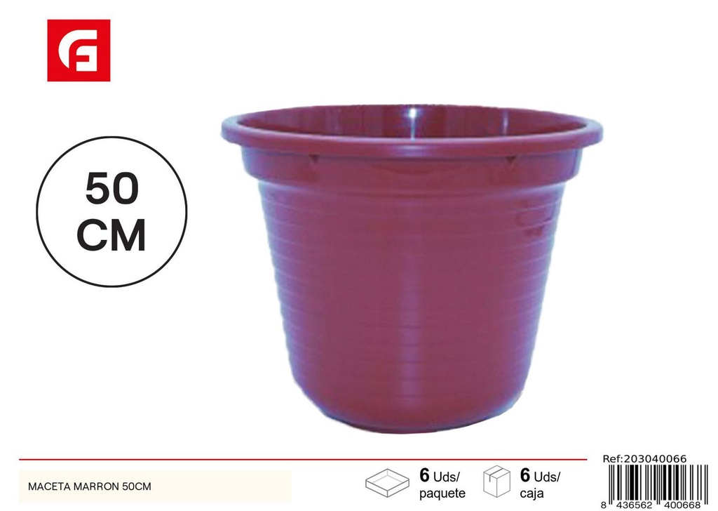 Maceta marrón 50cm para plantas y jardín