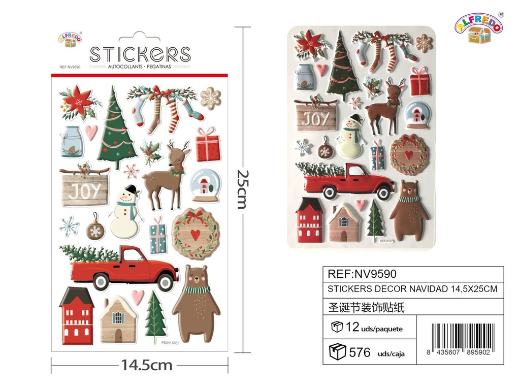 Stickers de Decoración Navideña 14.5X25CM - Accesorios decorativos para Navidad