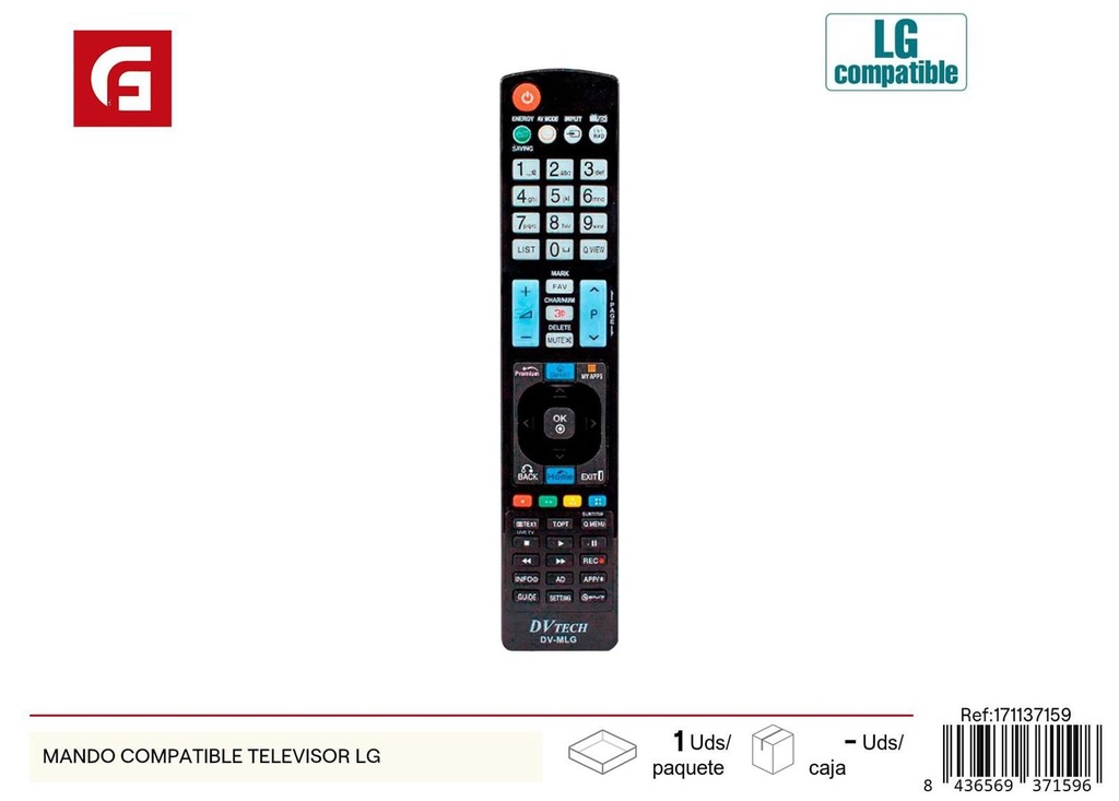 Mando compatible para televisor LG como accesorio de electrónica