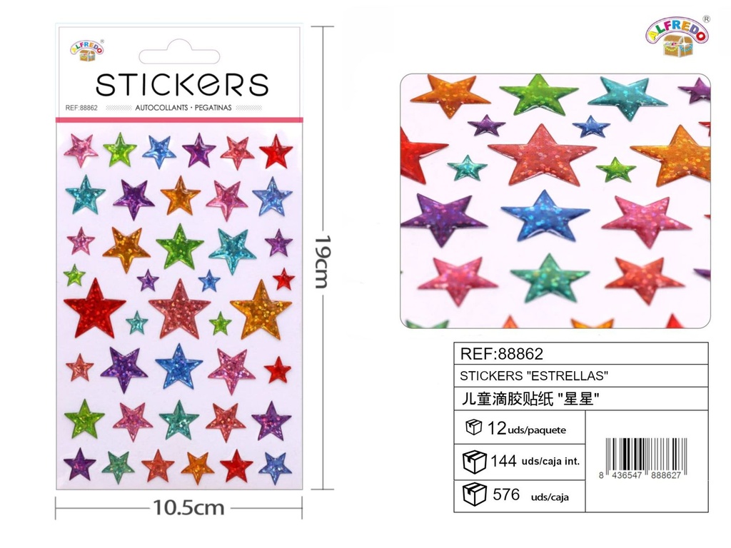 Stickers de Estrellas 10x19 cm - Pegatinas decorativas para niños