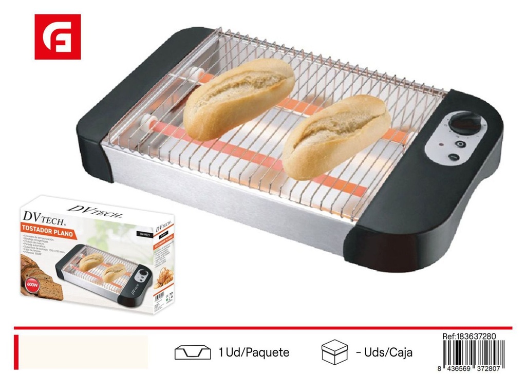 Tostadora plana 600w - Electrodomésticos de cocina