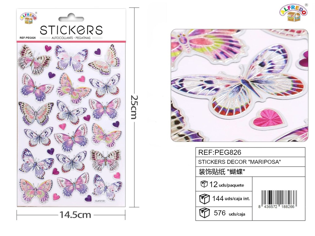 Stickers decor "Mariposa" - 14.5 x 25 cm