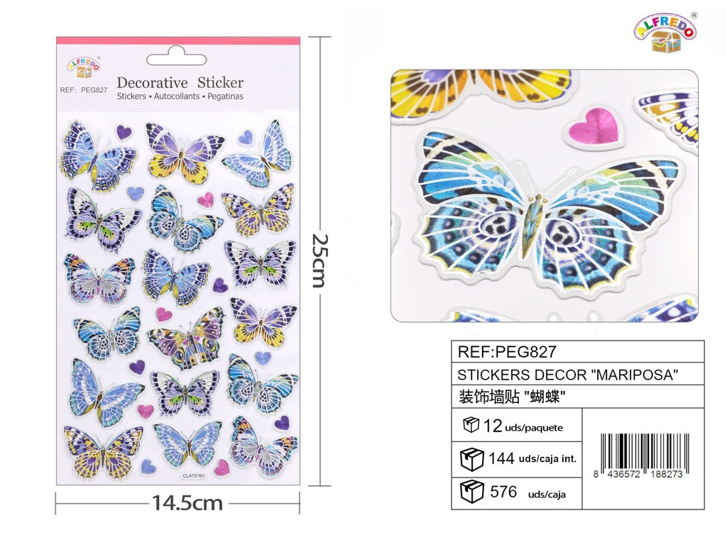 Stickers decor "Mariposa" - 14.5 x 25 cm