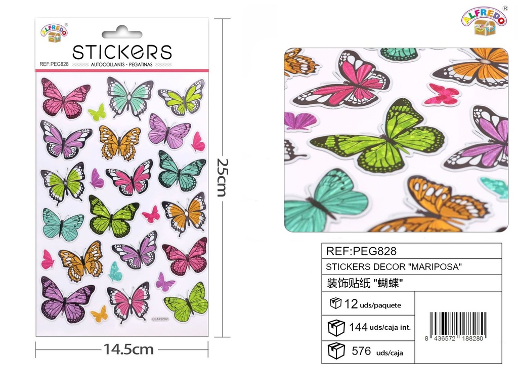 Stickers decor "Mariposa" - 14.5 x 25 cm