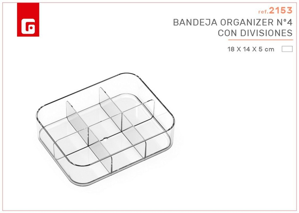 Bandeja organizadora con divisiones - Organizadores de plástico