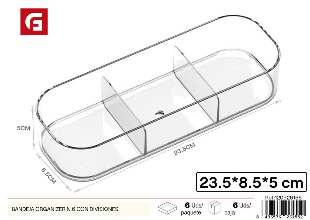 Bandeja organizadora N.6 con divisiones - Accesorios del hogar