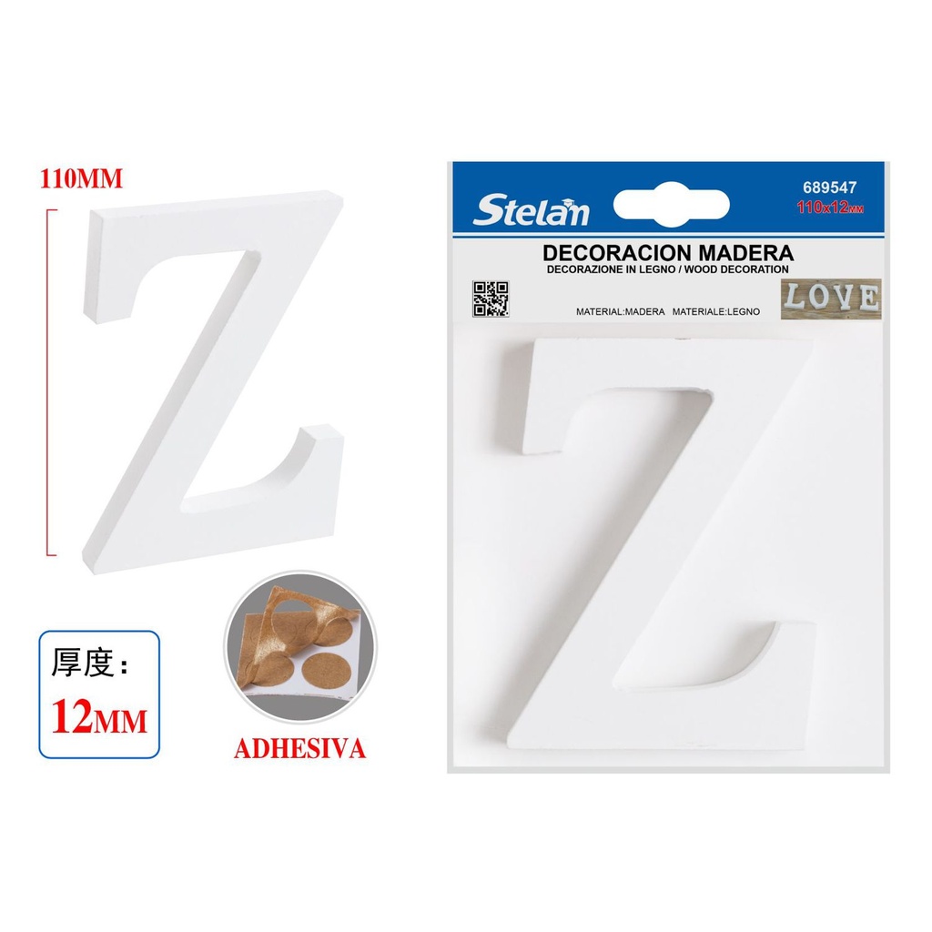 Letras grandes de madera Z 11cm - Decoración de madera