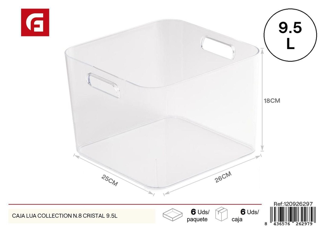 Caja Lua Collection n.8 cristal 9.5 L - Organizadores plásticos