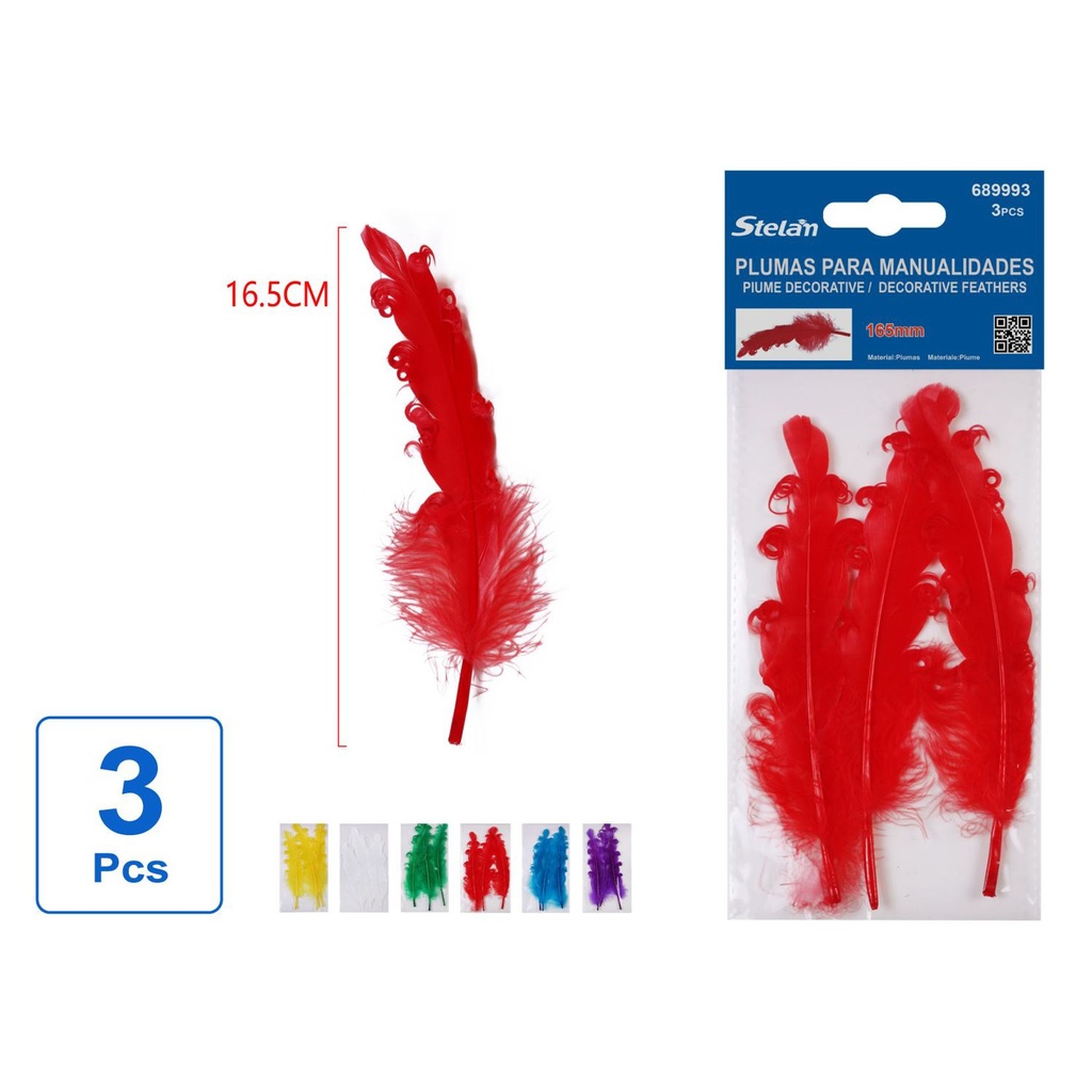 Plumas para manualidades 3pcs - Manualidades