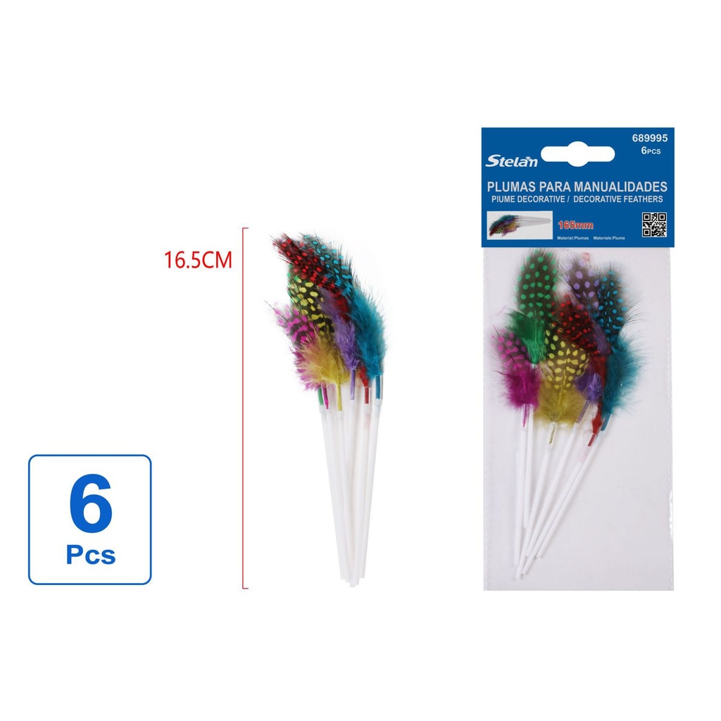 Plumas para manualidades 6pcs - Manualidades