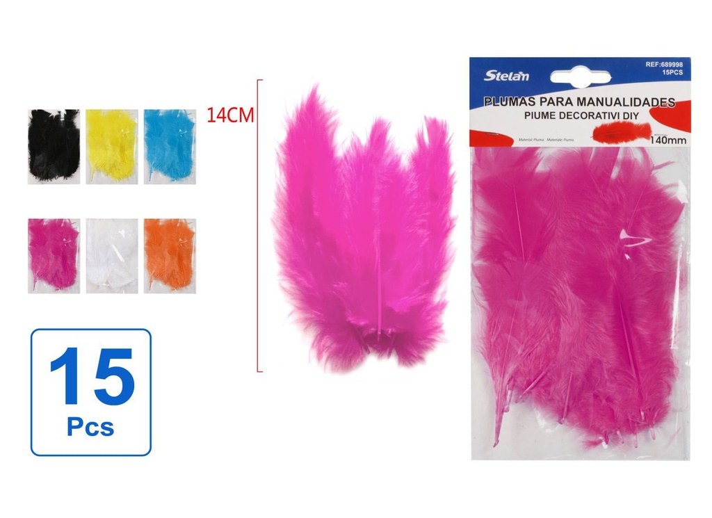 Plumas para manualidades 15pc para decoración y proyectos creativos