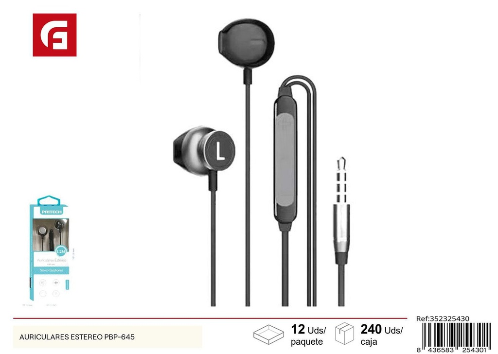 Auriculares estéreo PBP-645 para música