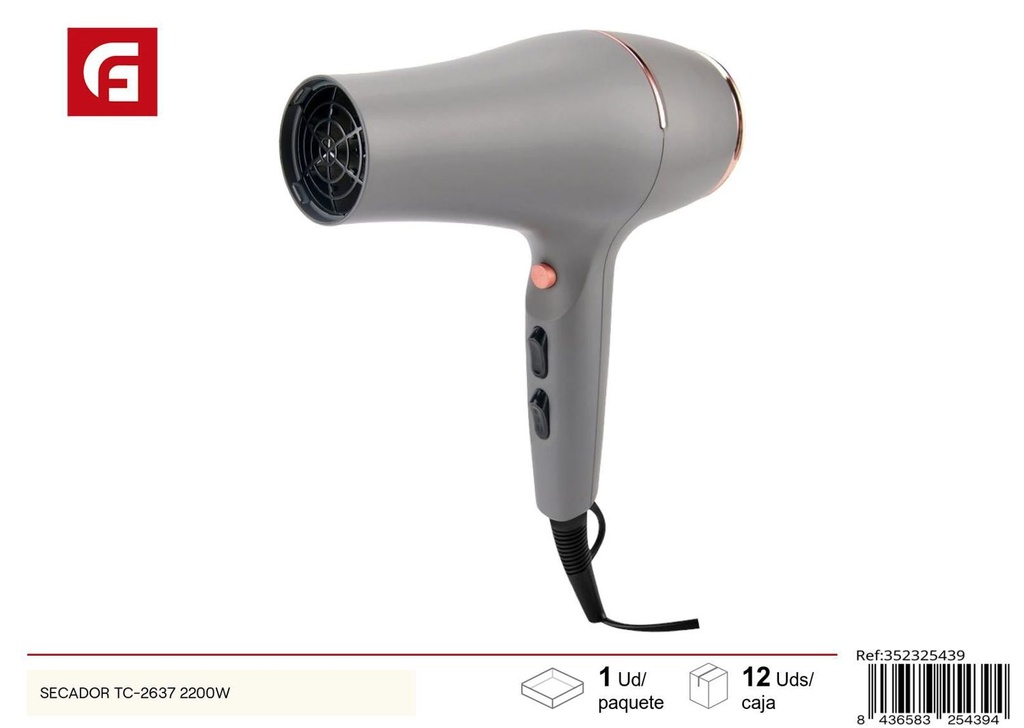 Secador de pelo TC-2637 2200W para estilismo