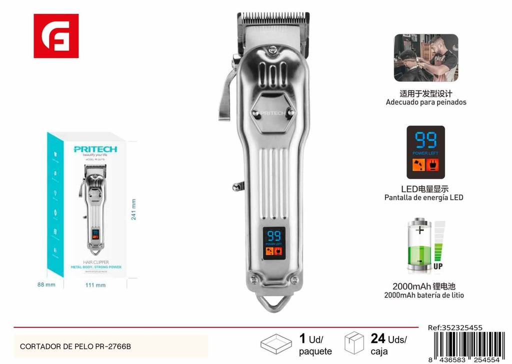 Cortador de pelo PR-2766B - Herramientas de belleza