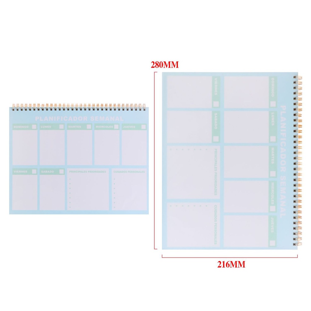 Planificador semanal 100g 50 páginas - Material de oficina