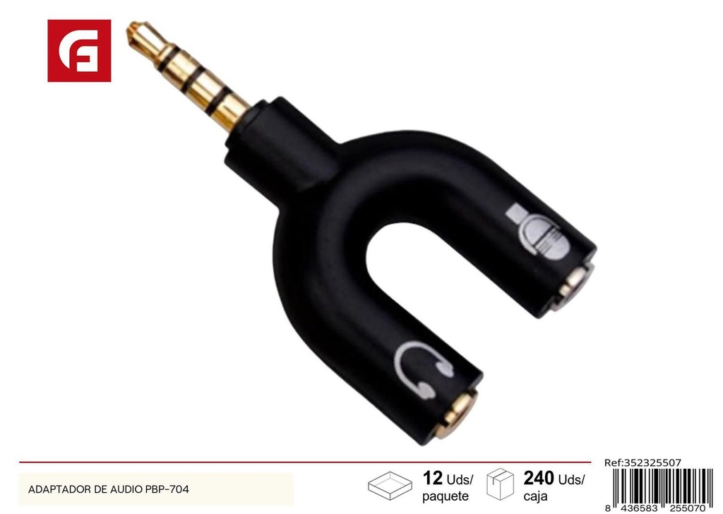 Adaptador de audio PBP-704 para auriculares