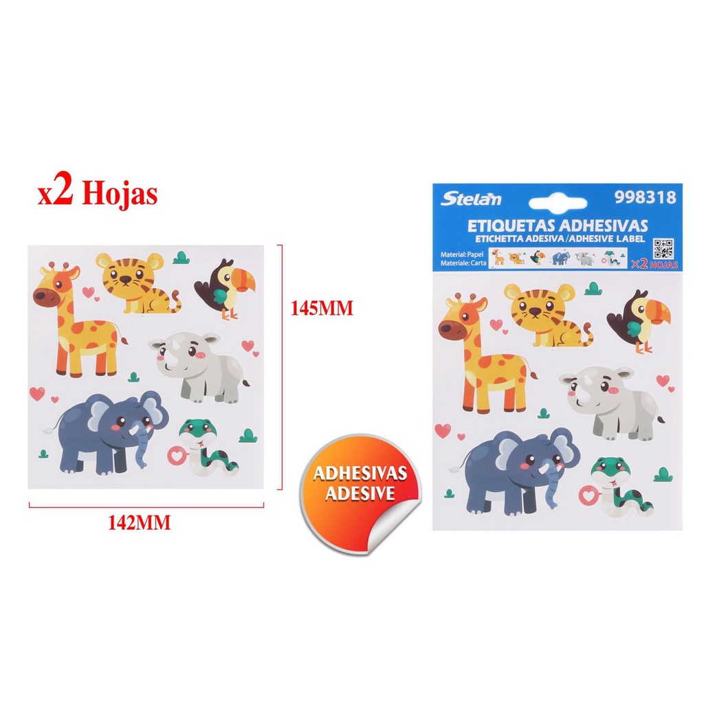 Pegatinas adhesivas 2 piezas - Material de papelería y manualidades