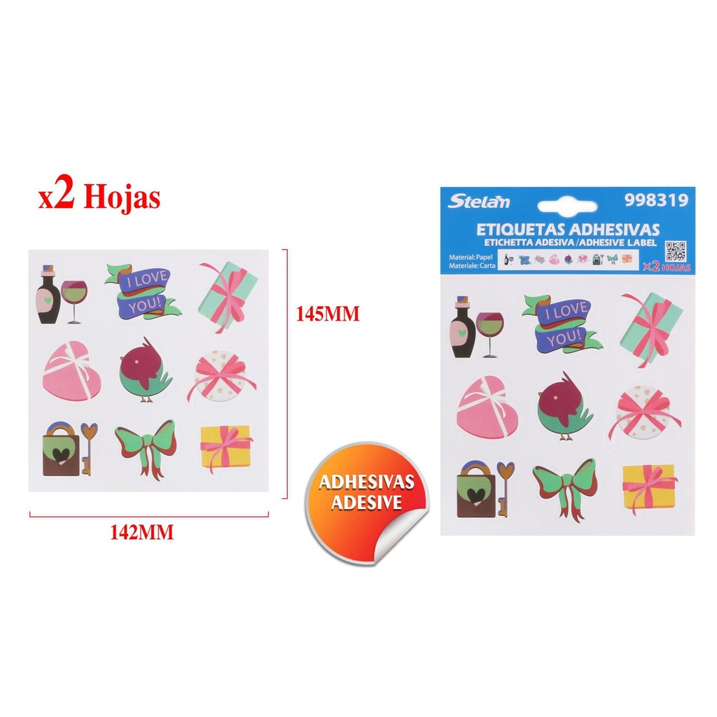 Pegatinas adhesivas 2 piezas - Material de papelería y manualidades