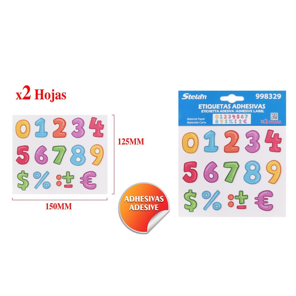 Pegatinas adhesivas 2 piezas - Material de papelería y manualidades